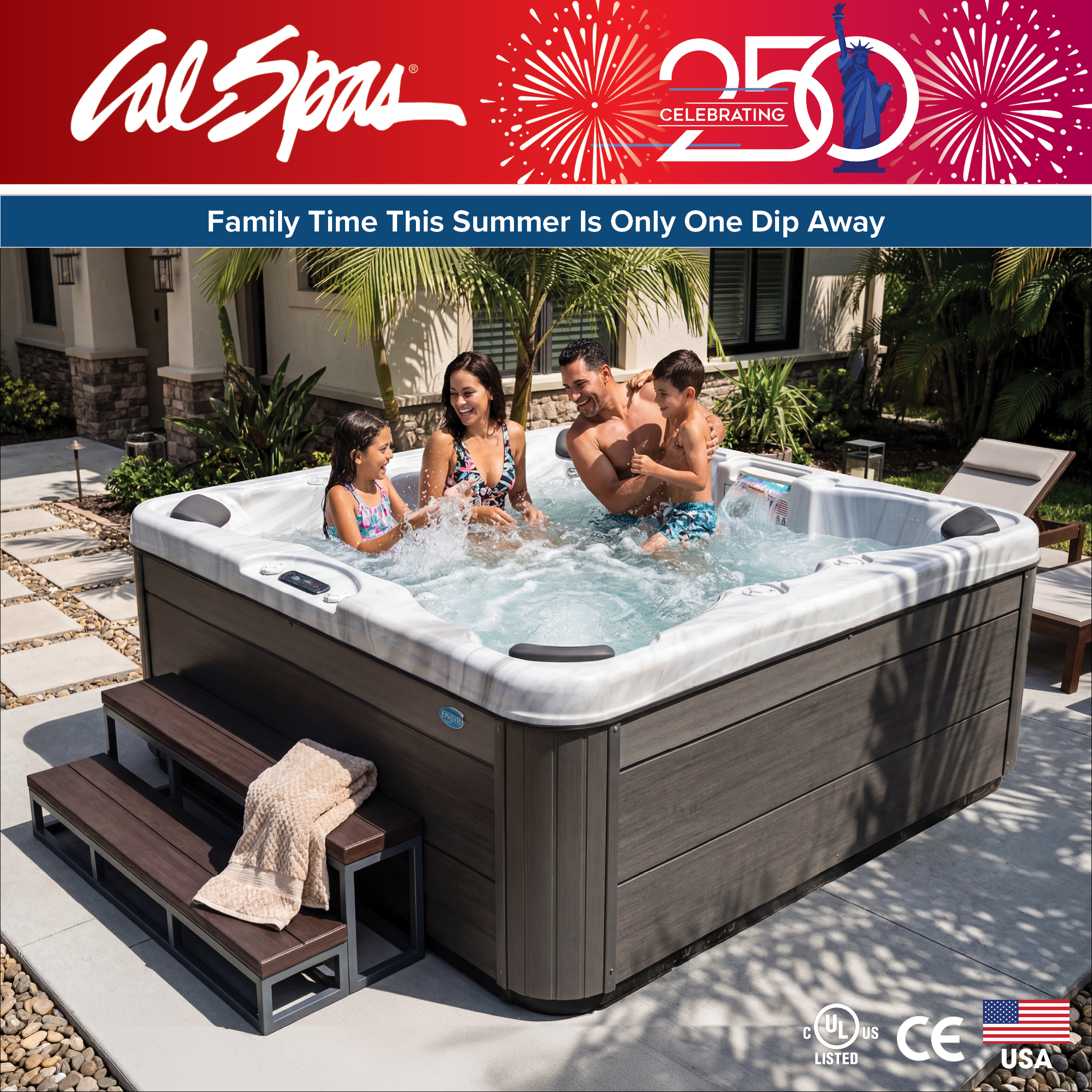 Calspas hot tub being used in a family setting - Taunton